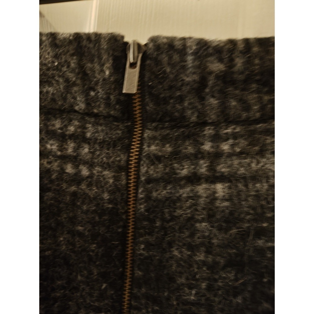 Pencil Skirt Charcoal Grey Black Plaid Wool Blend Banana Republic Size 10 - Picture 4 of 6